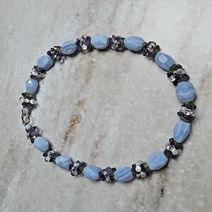 😍Blue Lace Agate Faceted Bead Necklace😍 NWOT